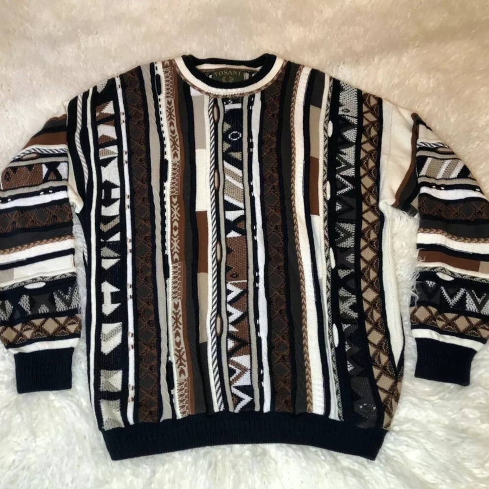 Vintage 90s Tosani Mens Multicolored Coogi Sweater